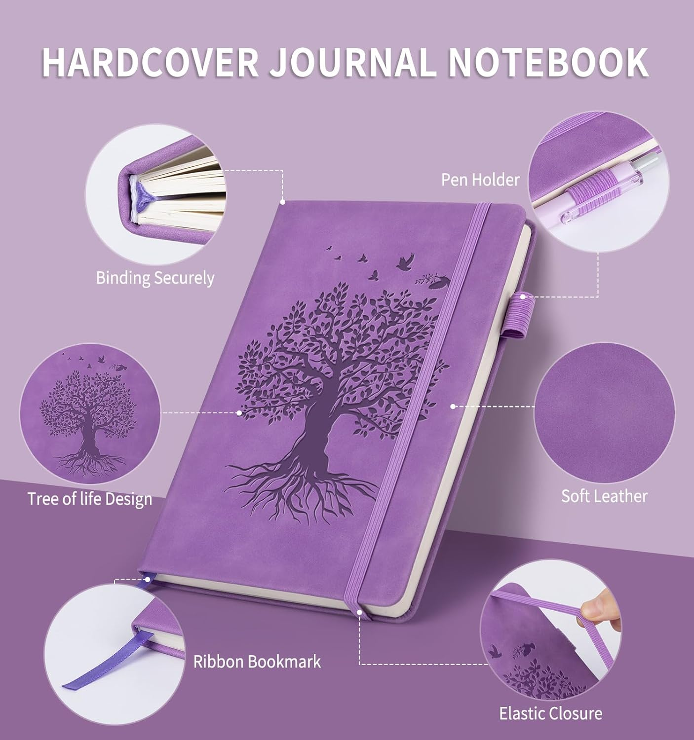 A5 Notizbuch Hardcover – Liniertes Journal für Damen & Herren 200 Seiten