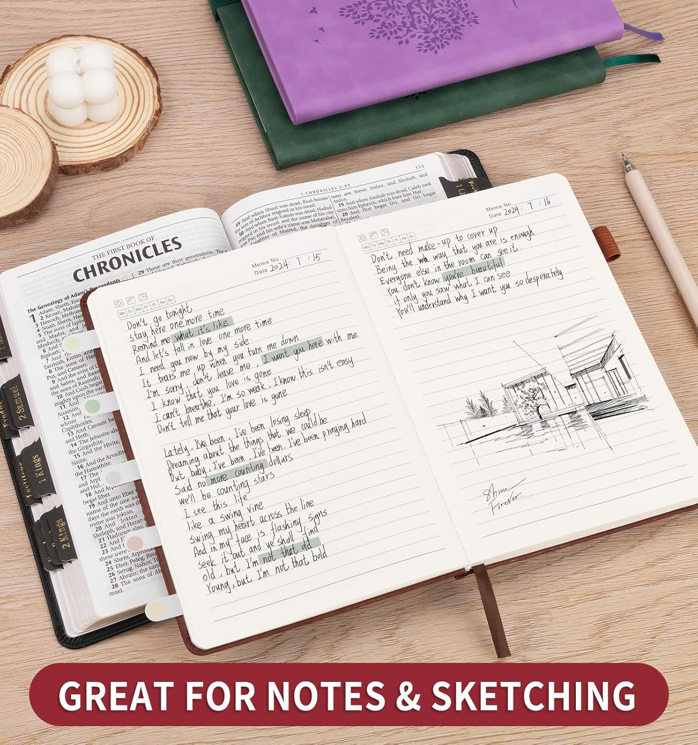 Liniertes Notizbuch A5 Hardcover in Rot – Journal für Damen & Herren, 200 Seiten